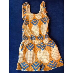Tea Collection Girls 4 Summer Pineapple Aztec Print Romper